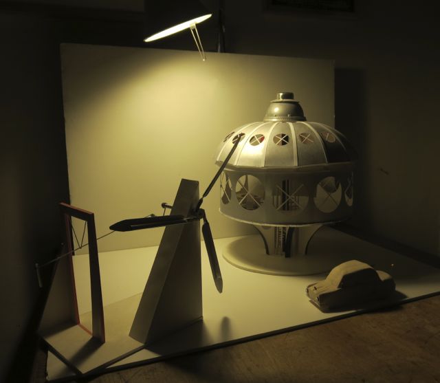 The Dymaxion House at night